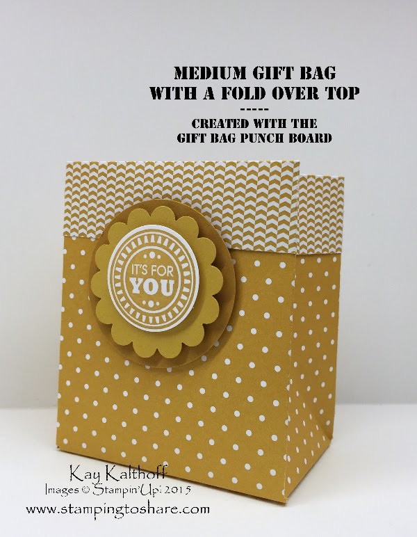 Stampin' Up! Punch Board Gift Bag with a Fold Over Top