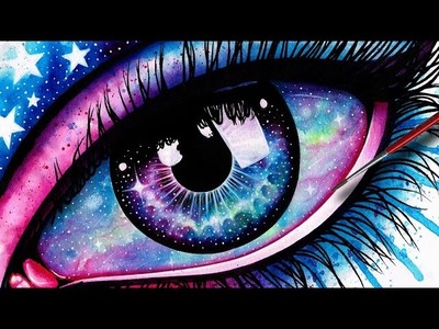 Starry Eye - Watercolor Galaxy Eye Painting Timelapse by Carissa Rose