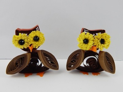 Table decoration owls DIY papercraft quilling deco owl Halloween owls