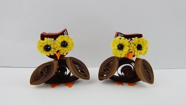 Table decoration owls DIY papercraft quilling deco owl Halloween owls