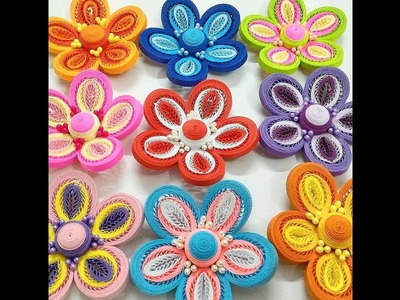 Three layers tiny loops quilling flower tutorial