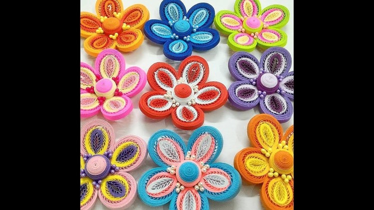 Three layers tiny loops quilling flower tutorial
