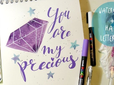 Watercolors and Hand Lettering: how to paint a gemstone