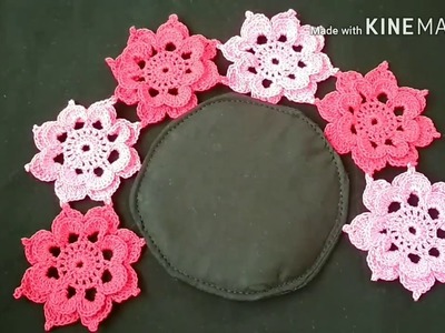 132-Crochet design #Lesson 15, Round floral mat (Hindi.Urdu)
