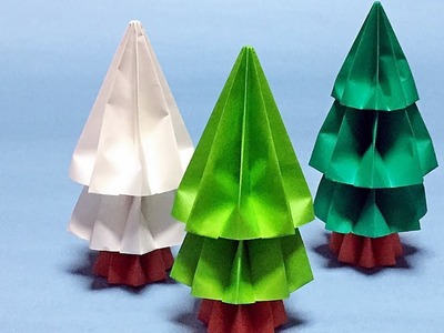 3D Origami Mini Christmas Tree Tutorial | How to Make a Paper Christmas Decorations Handmade