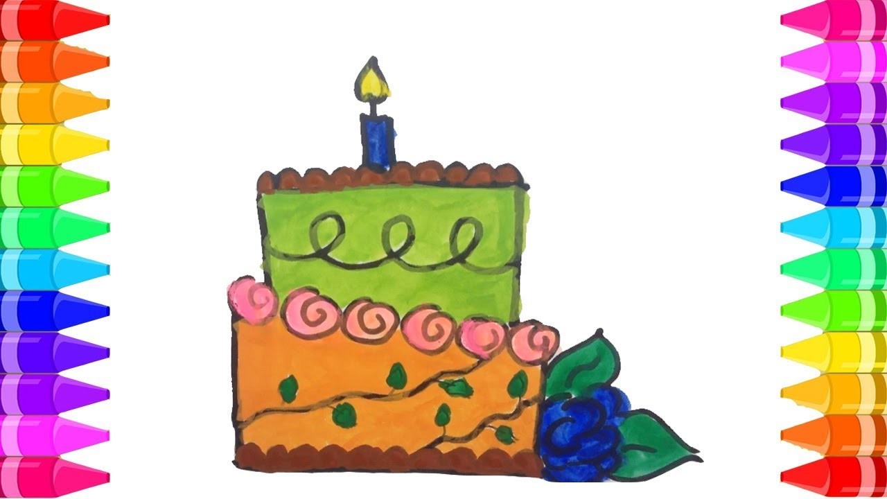 Birthday Drawing Ideas How To Draw A Birthday Cake Step By Step For Beginner