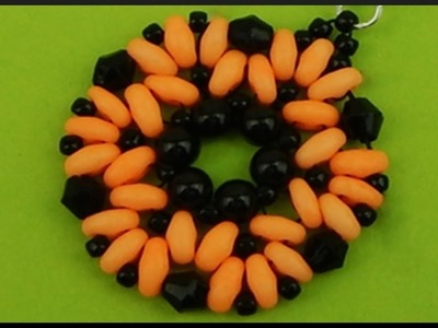 DIY Halloween Party | Perlen Anhänger Schmuck | Beaded black and orange pendant | Beadwork