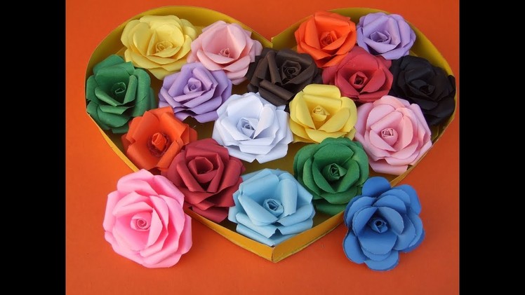 DIY How to make Easy paper Rose  flowers Daily Paper art Queen of DIY crafts
