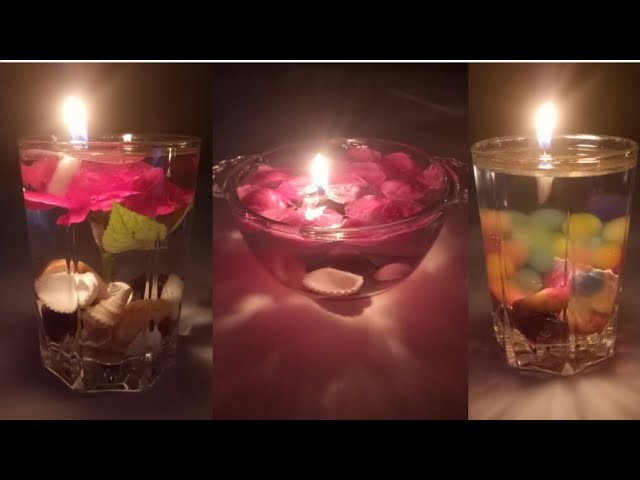DIY Water candle.How to make water candle at home.Candlelights.diwali decoration idea