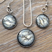 Dragon Glass, earring pendant set, womans necklaces, dangle earrings, handmade wearable art, unique jewelry, gift ideas for her,