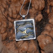 Dragon Glass, Square Glass pendant, womans necklaces, fantasy jewelry, handmade wearable art, unique jewelry, gift ideas for her, grey stone