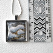 Dragon Glass, Square Glass pendant, womans necklaces, fantasy jewelry, handmade wearable art, unique jewelry, gift ideas for her, grey stone
