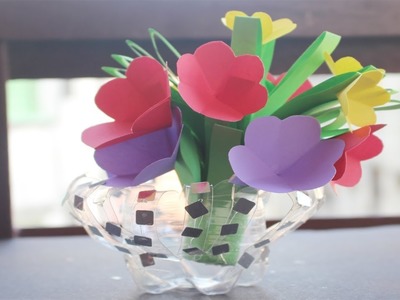 Flower Vase From Waste Bottle | How To Make Flower Vase At Home | Make Flower Vase Waste Materials
