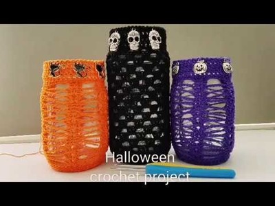 Halloween crochet jars tutorial