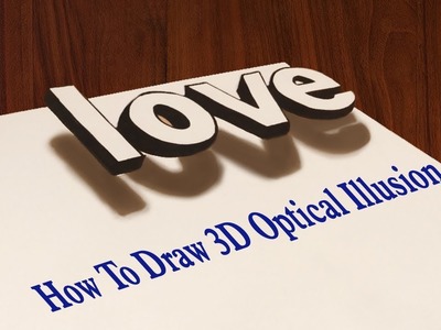 How to draw 3d  floating letter || illusion of love || Optical trick art || simple graffiti