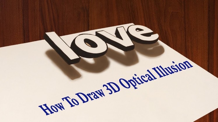 How to draw 3d  floating letter || illusion of love || Optical trick art || simple graffiti