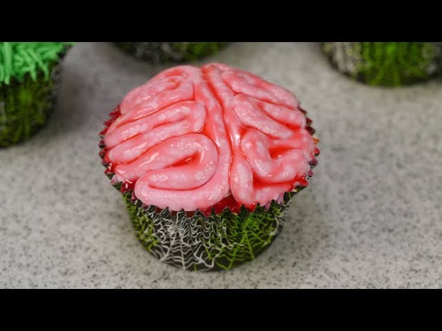 How To Make A Gooey Brain Cupcake For Halloween