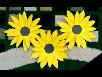 How to make a paper flower (sunflower) | sunflower easy make - step by step | Paper Craft-DIY |