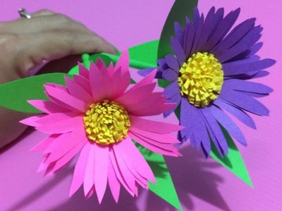 How to Make Aster Flower with Paper | Making Paper Flowers Step by Step | DIY-Paper Crafts