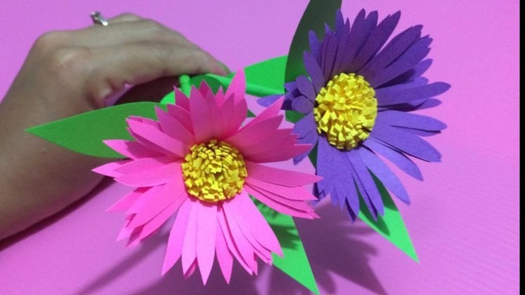 How to Make Aster Flower with Paper | Making Paper Flowers Step by Step | DIY-Paper Crafts