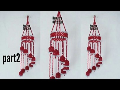 How to make beaded wind chime. Doorbell. Wall Hanging. পুতির ডোরবেল.Crystal Jhumar. part 2
