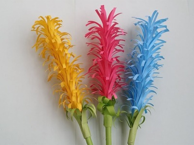 How to Make Beautiful Lavender Flower With Colour Paper !!!!