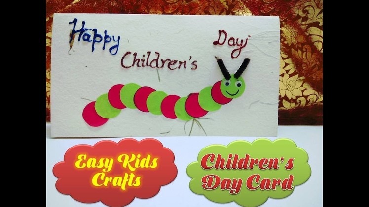 How to make Caterpillar Card. Children's day handmade card. Kids Crafts