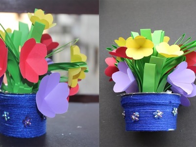 How To Make Flower Vase At Home | Flower Vase from Waste Bottle  | Recycled Material Craft