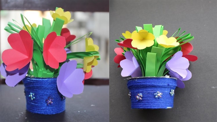 How To Make Flower Vase At Home | Flower Vase from Waste Bottle  | Recycled Material Craft