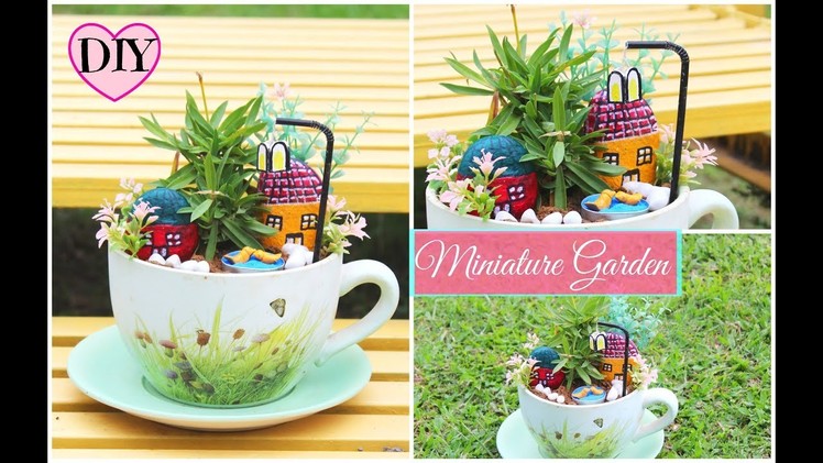 How to make Miniature Garden at home using Waste Material. DIY for home decor.