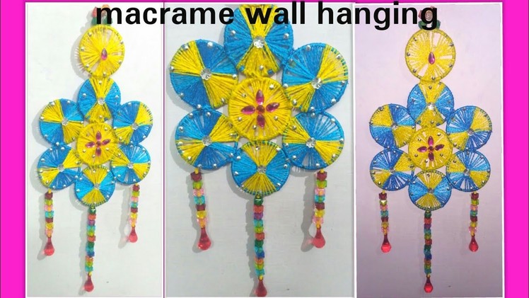 How to make wall hanging using bangle & waste macrame.