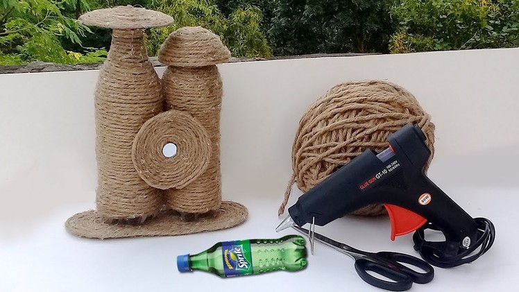 How To Recycle Plastic Bottle With Jute Rope | Best Out of Waste Plastic Bottle Craft