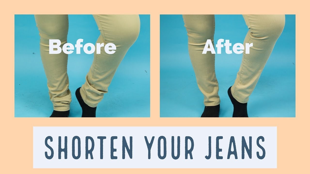 How to Shorten the Length of your Jeans in 5mins ||SewAddicts