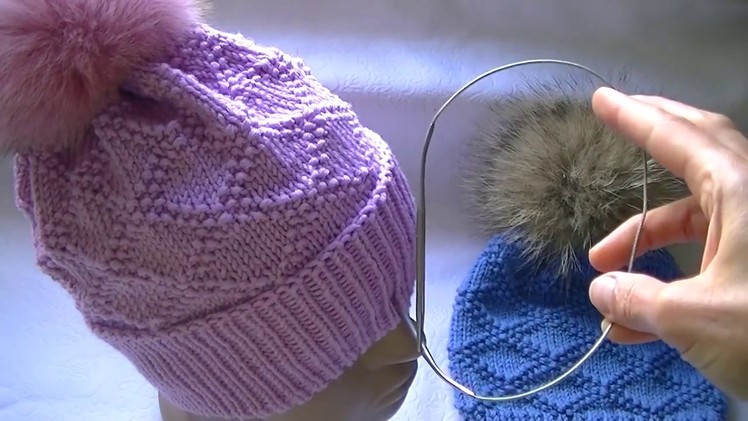 Knitting a hat.