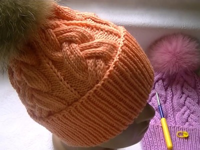 Knitting a hat with a pattern 'complex braid' of 18 stitches