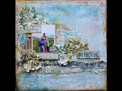 Mixed Media Scrapbook Layout "Great Adventure" By Heather Thompson