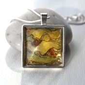 Ogre Ore, square pendant, womans necklaces, fantasy jewelry, handmade wearable art, unique jewelry, valentines gifts, earth tone pendant