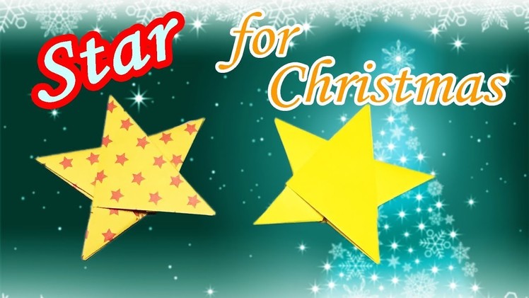 Origami Christmas Star Easy but Cool for Beginners with 1 Piece of Paper - DIY Paper Craft for Kids