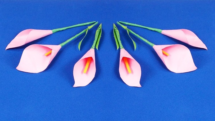 Origami Lily - How To Make an Origami Lily Flower.Easy Origami Paper Flower - Lily DIY Paper Crafts