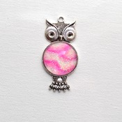 Owl Pendant, Valentines day gift idea, heart jewelry, love necklace, neck candy, handmade wearable art, pink jewelry,  gift ideas for her