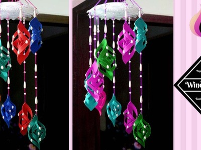 Paper made wind chime - How to make wind chimes out of paper - Paper made home decorations idea