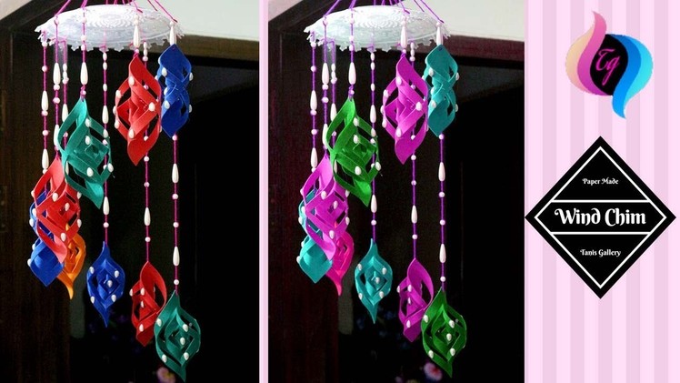 Paper made wind chime - How to make wind chimes out of paper - Paper made home decorations idea