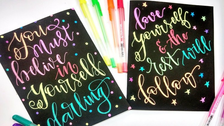 Real Time Calligraphy using Gel Pens : How to Faux Calligraphy | Beautiful Calligraphy Tips