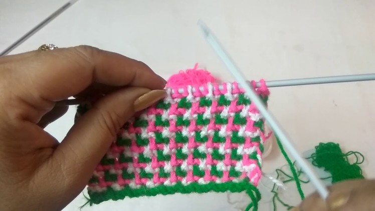 Tripple colour knitting design