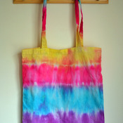 Coloured Patches Tie Dyed Tote Bag