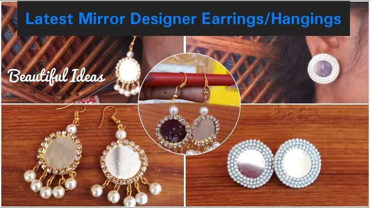 DIY. 2 Different types of Latest Mirror Design Earrings.Hangings.Beautiful Ideas. 