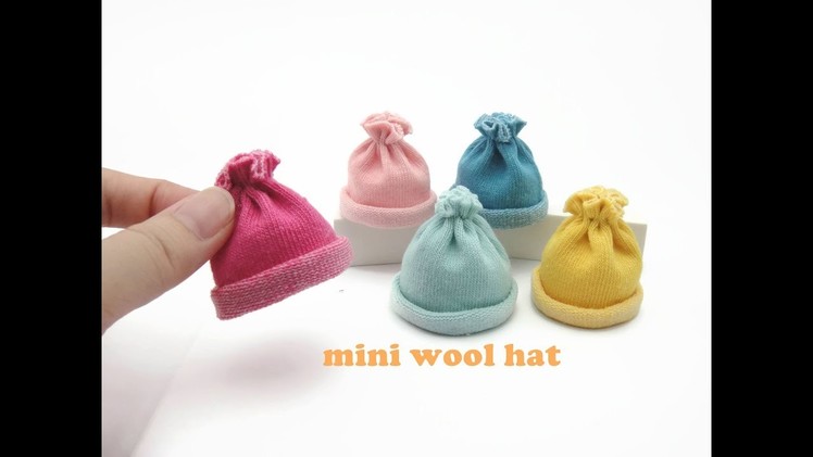 DIY Miniature Doll Mini Wool Hat - Very Easy to make!