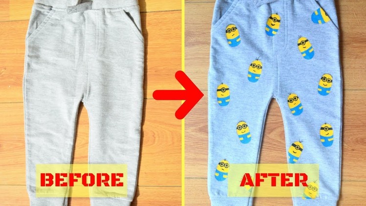 DIY MINION KIDS TROUSER I FABRIC PAINTING at HOME I Convert PLAIN into AWESOME I EP 1