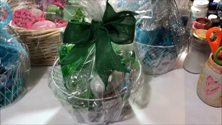 DIY Mothers Day or Anytime Gift Baskets Using Dollar Tree Items.