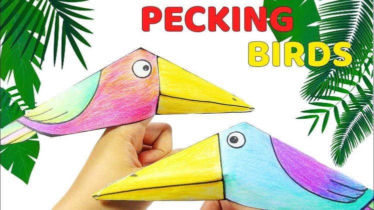 DIY Origami Paper Bird- How To Make A Pecking Bird